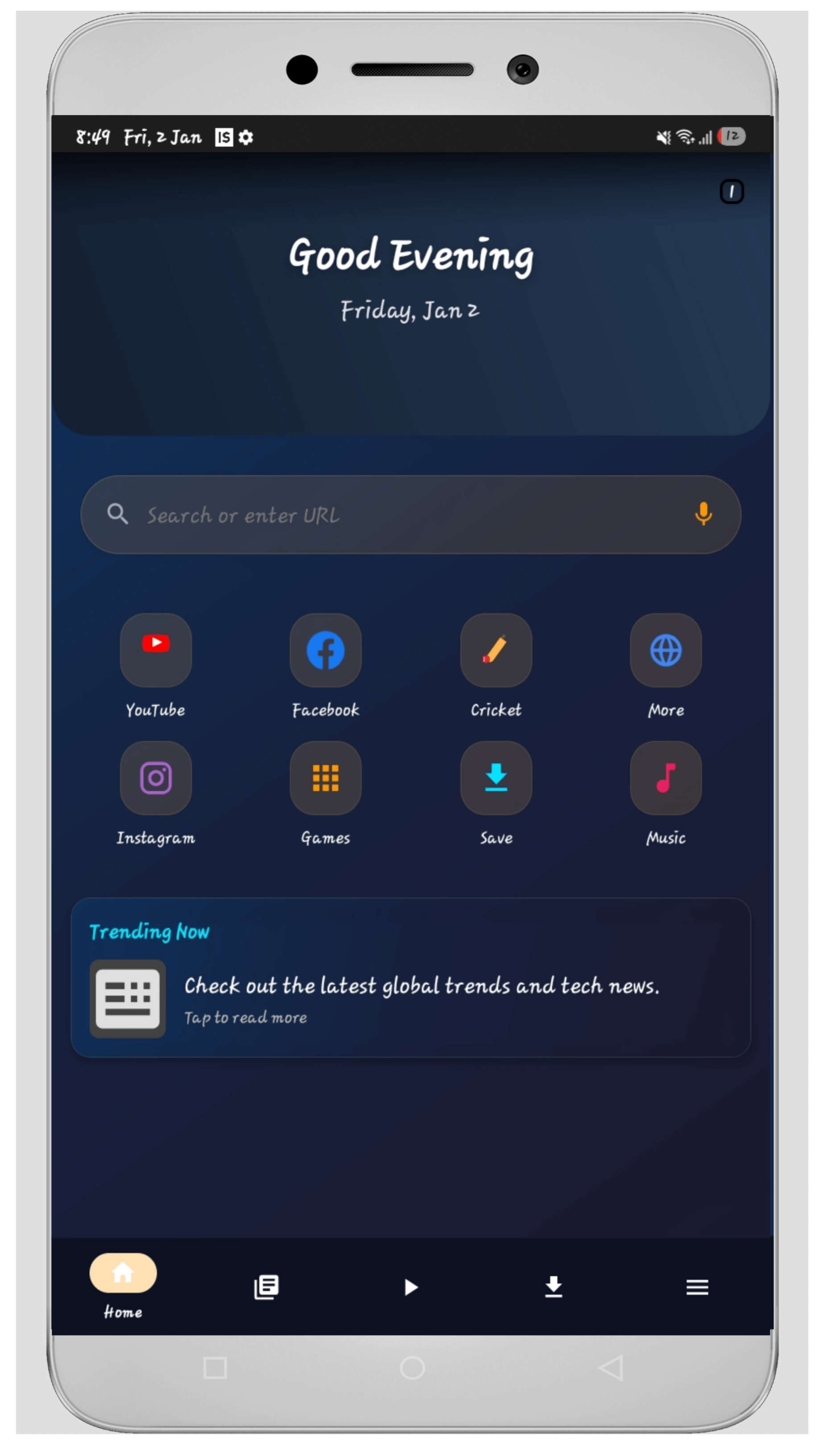 Chromux Browser Quick Menu Interface